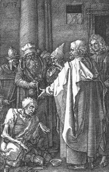 Albrecht Durer St Peter and St John Healing the Cripple Spain oil painting art
